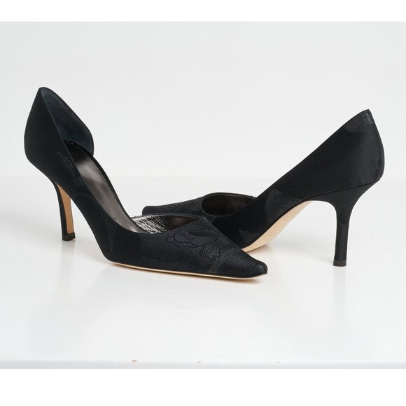 Vera Wang Shoes Black Brocade D'Orsay New w/ Box 8 - Picture 1 of 7
